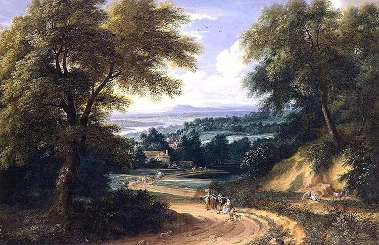Adriaen Frans Boudewijns Landscape with Travellers France oil painting art